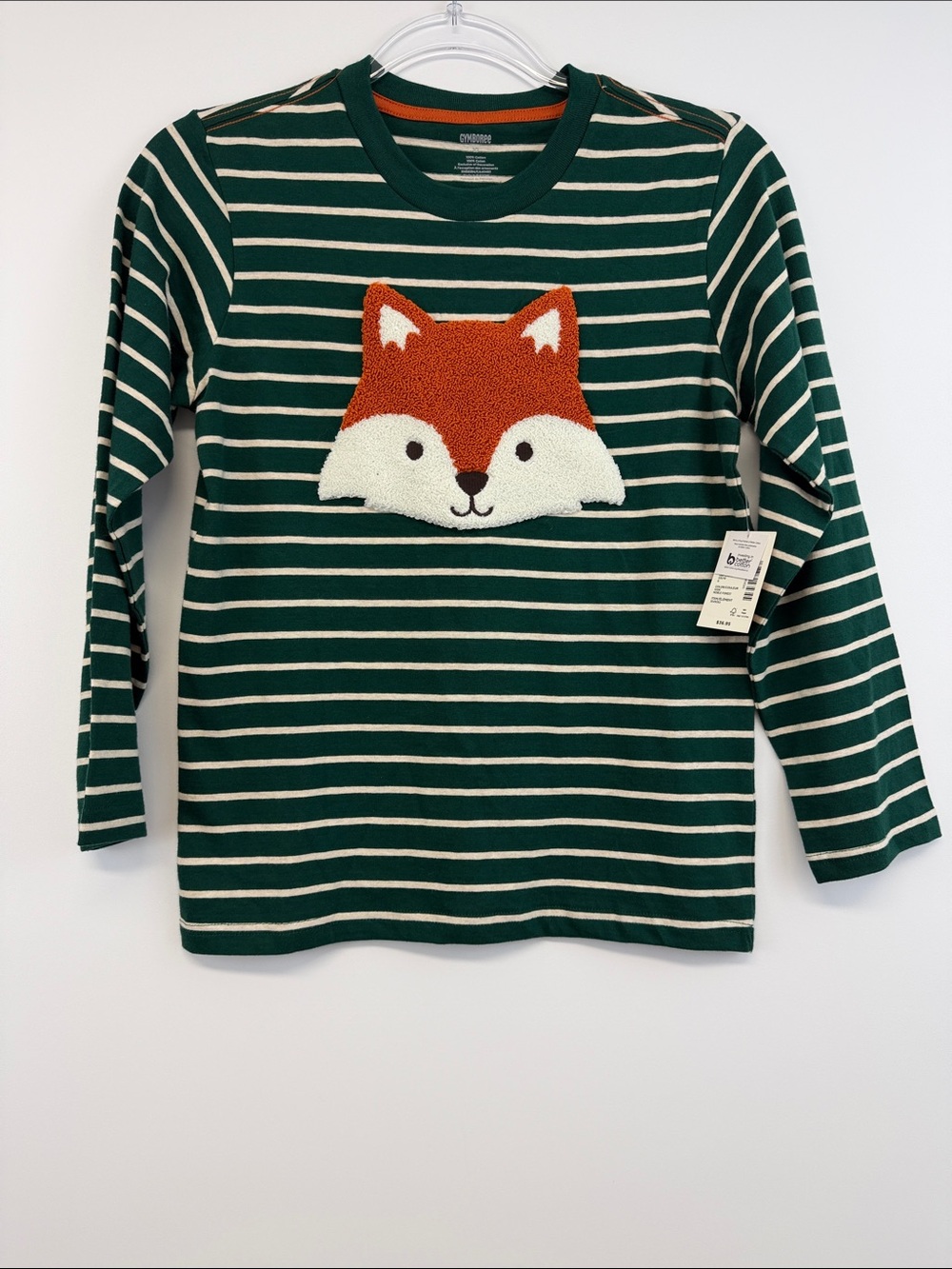 NWT Gymboree Noble Forest Fox Striped Long Sleeve Shirt Boys 10